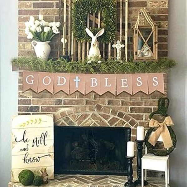 WAWOO Banner de bendición de Dios Decoración de primera