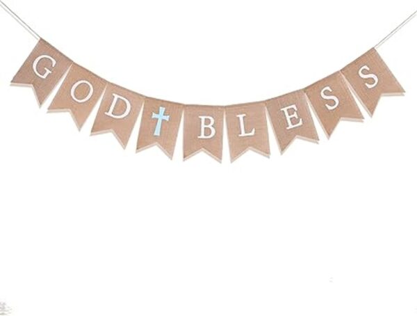 WAWOO Banner de bendición de Dios Decoración de primera