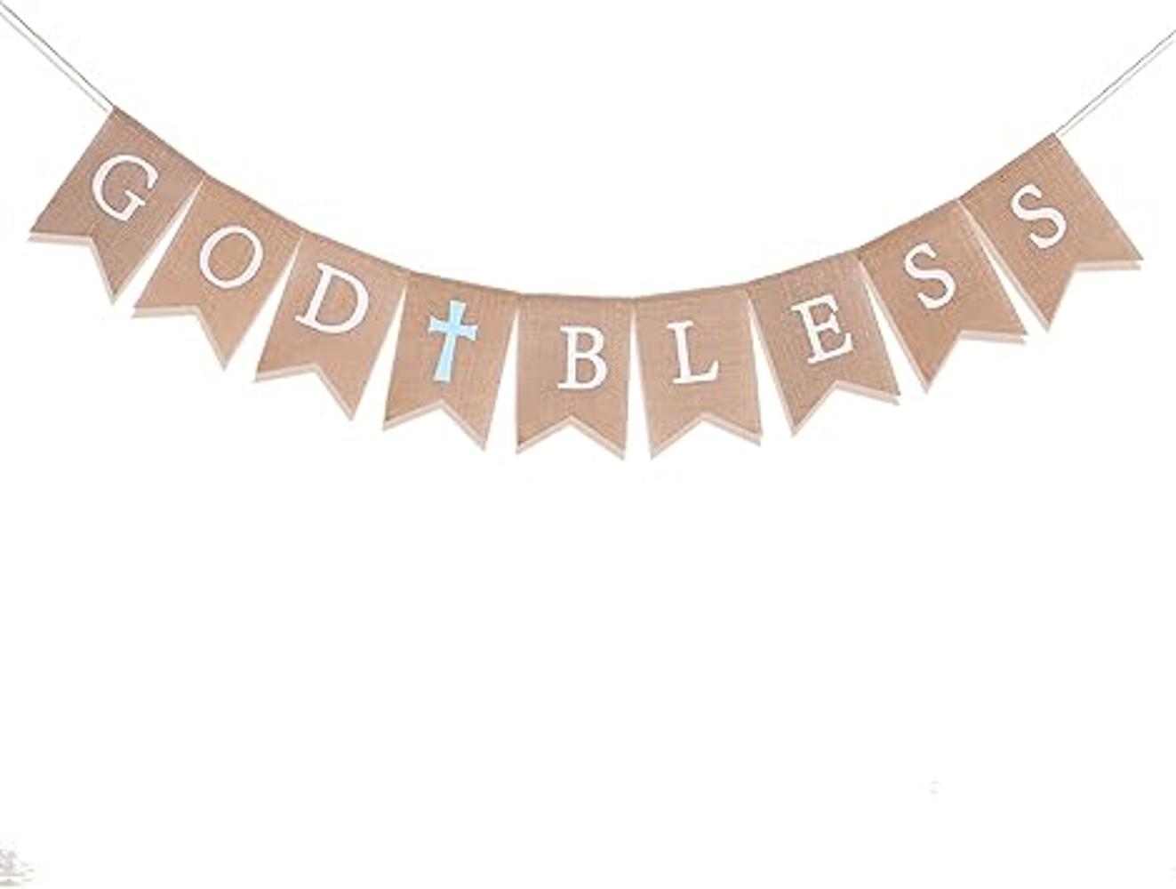 WAWOO Banner de bendición de Dios Decoración de primera
