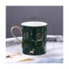 WAVEYU Bonita taza de café de Navidad con mango dorado
