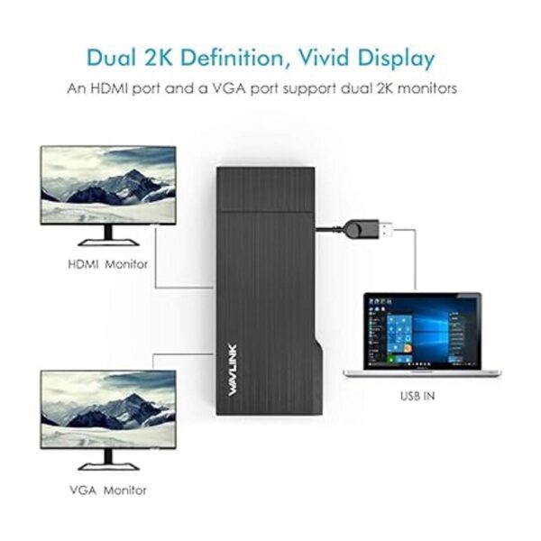 WAVLINK Dock USB 3.0 de viaje universal HDMI VGA con_4
