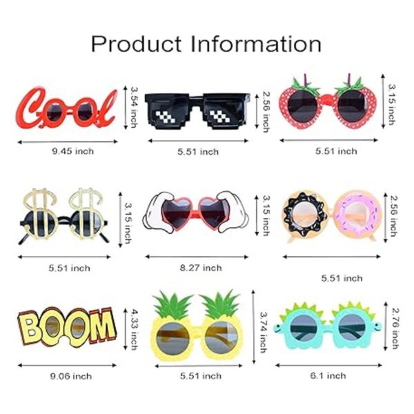 Watselok Gafas de sol para fiesta 9 pares de divertidas_6