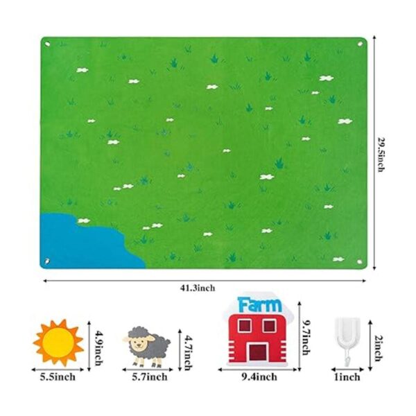 WATINC Juego de tablero de fieltro de animales de granja_2