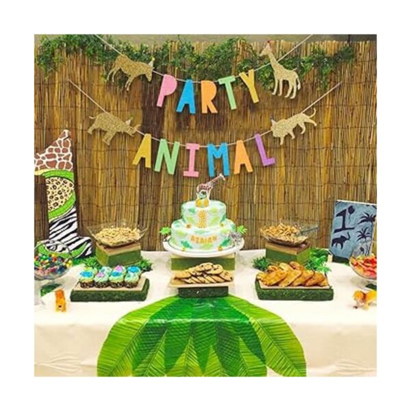 Pancarta de cumpleaños de animales de fiesta para bebé_4