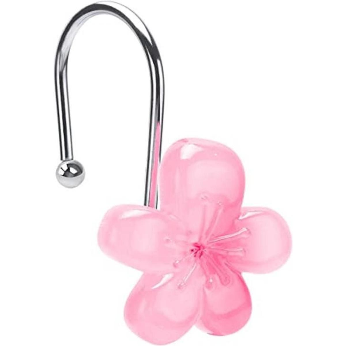Bonitos ganchos para cortina de ducha con flores que