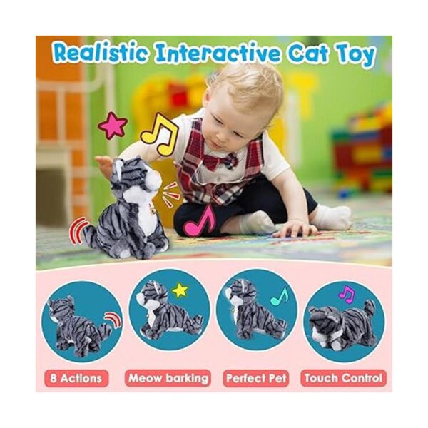 Patrón de gato robótico gris para niños juguete de gato_3