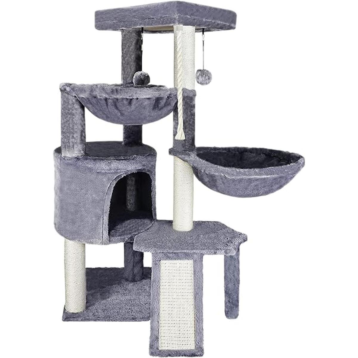 Xin rbol para gatos de tres capas con condominio para