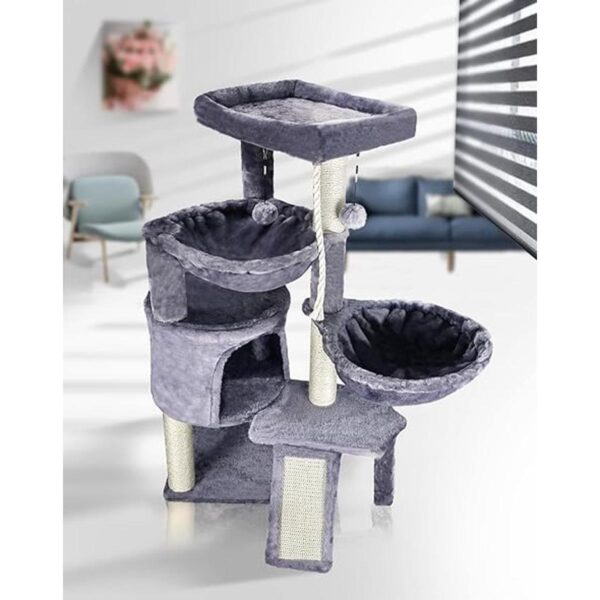 Xin rbol para gatos de tres capas con condominio para
