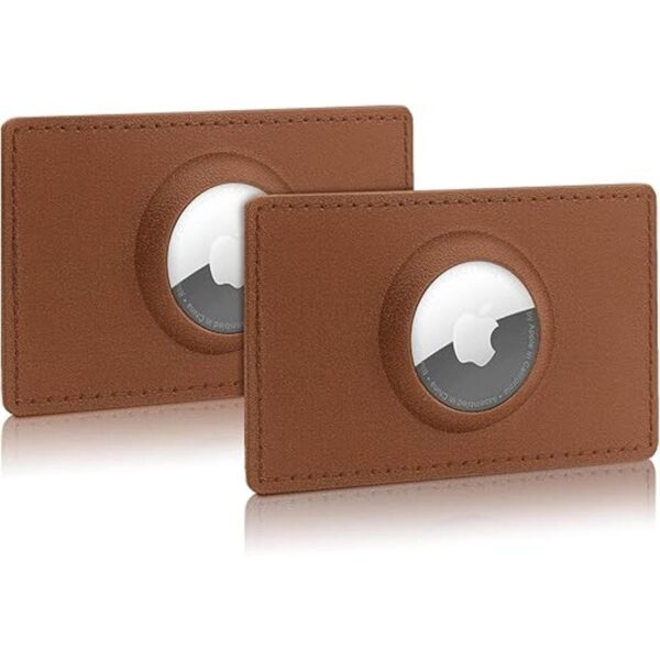 AirTag 2 fundas de cuero para Apple AirTags tarjeta de_1