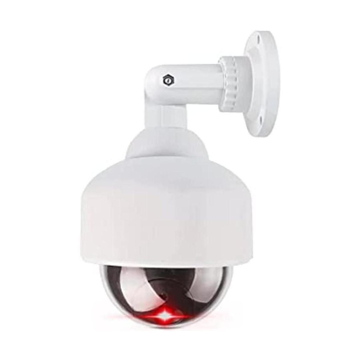 WALI Cámara de seguridad falsa simulada con 1 luz LED roja