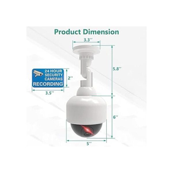 WALI Cámara de seguridad falsa simulada con 1 luz LED roja_2