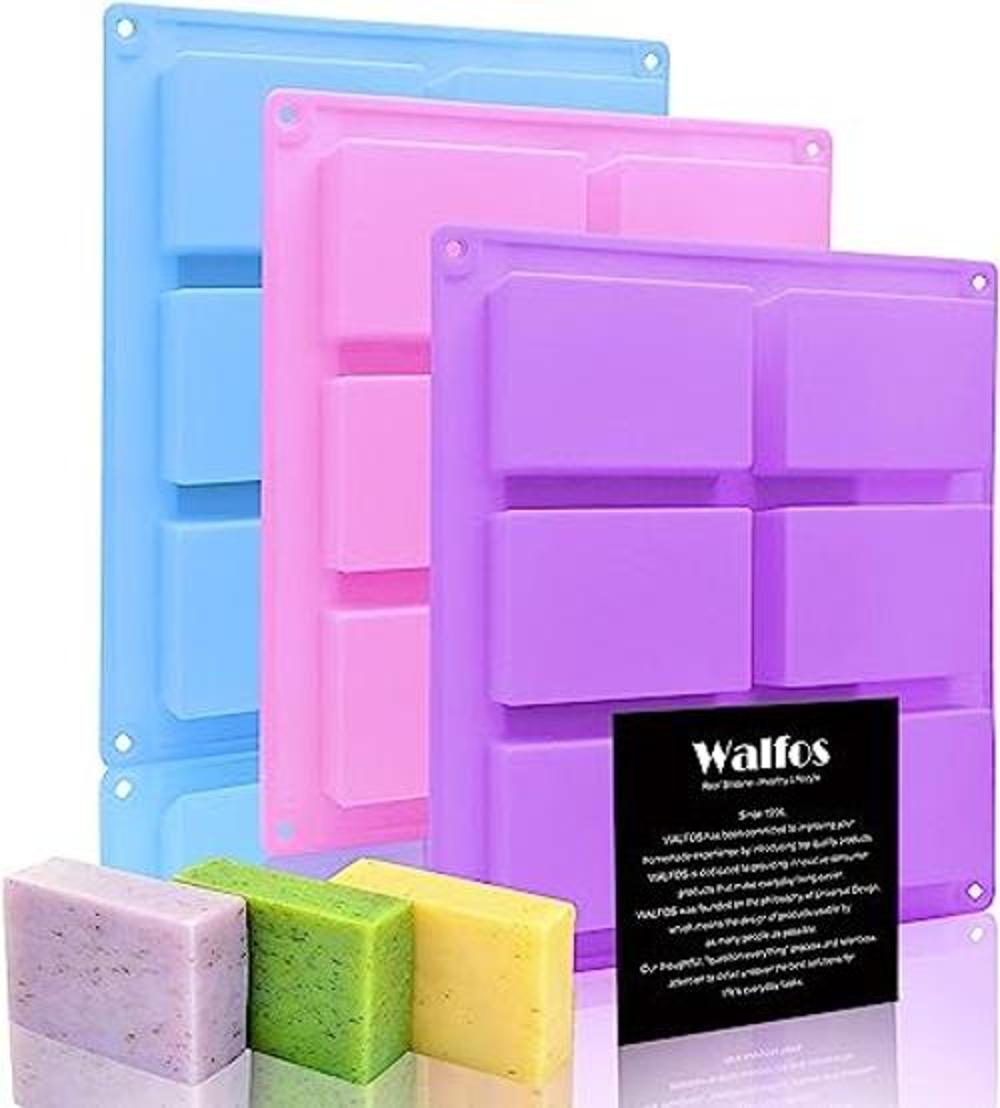 Juego de 3 moldes de jabón de silicona 6 cavidades