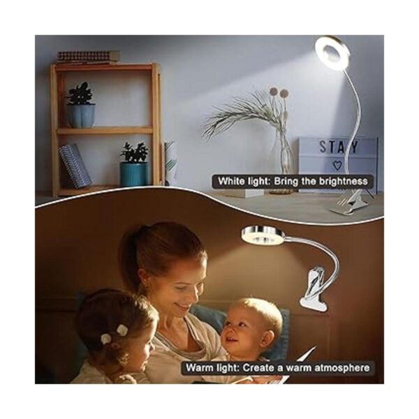 WLITE Lámpara LED de 6 W con clip de lectura USB para
