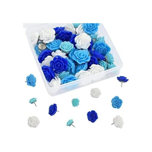 40 chinchetas decorativas de color degradado con flores_1