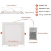 Vtuik Paquete de 6 luces LED cuadradas regulables de 18 W_2