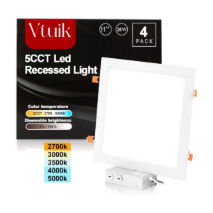 Vtuik Paquete de 4 luces LED cuadradas regulables de 11_1