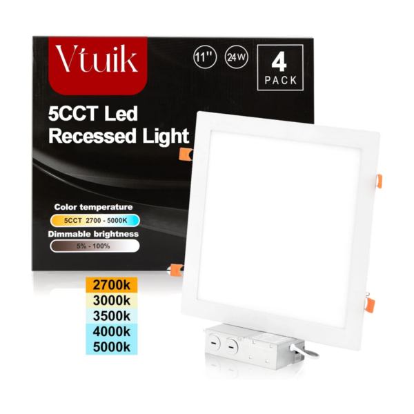 Vtuik Paquete de 4 luces LED cuadradas regulables de 11_1