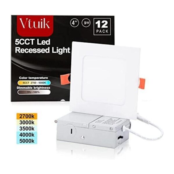 Vtuik Paquete de 12 luces LED cuadradas de 9 W de 4_1