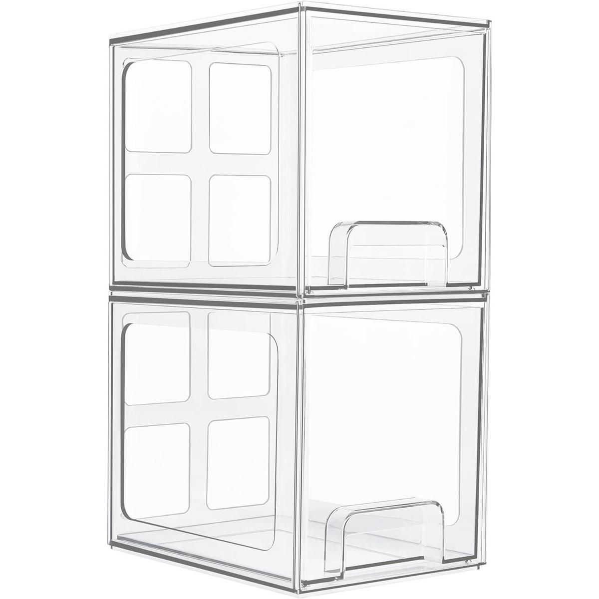 Vtopmart Paquete de 2 cajones de almacenamiento apilables