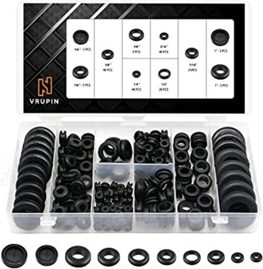 Vrupin Kit de ojales de goma de 188 piezas arandelas de