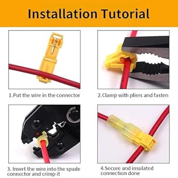 Vrupin 120 conectores de cable T Rojo 2218AWG Conector_3