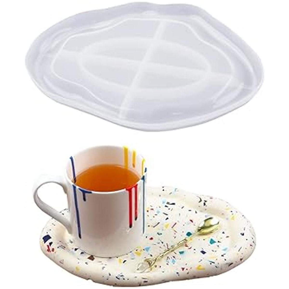 Voyyphixa Round Tray Epoxy Resin Mold Fruit Plate Mould