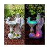 Voveexy Estatua solar de jardín para decoración al aire_4