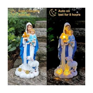 Voveexy Estatua de la Virgen María con Jesús bebé estatua_3