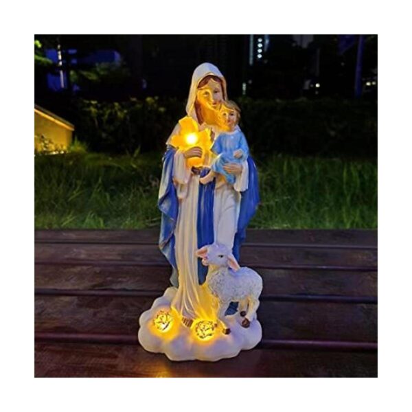 Voveexy Estatua de la Virgen María con Jesús bebé estatua_1
