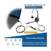 Cable QD de desconexión rápida de auriculares de oficina