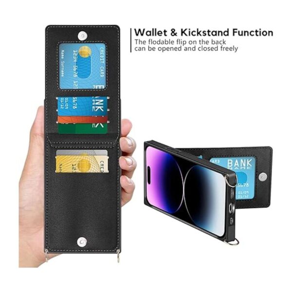 Vofolen Funda para iPhone 14 Pro Max tarjetero de piel_5