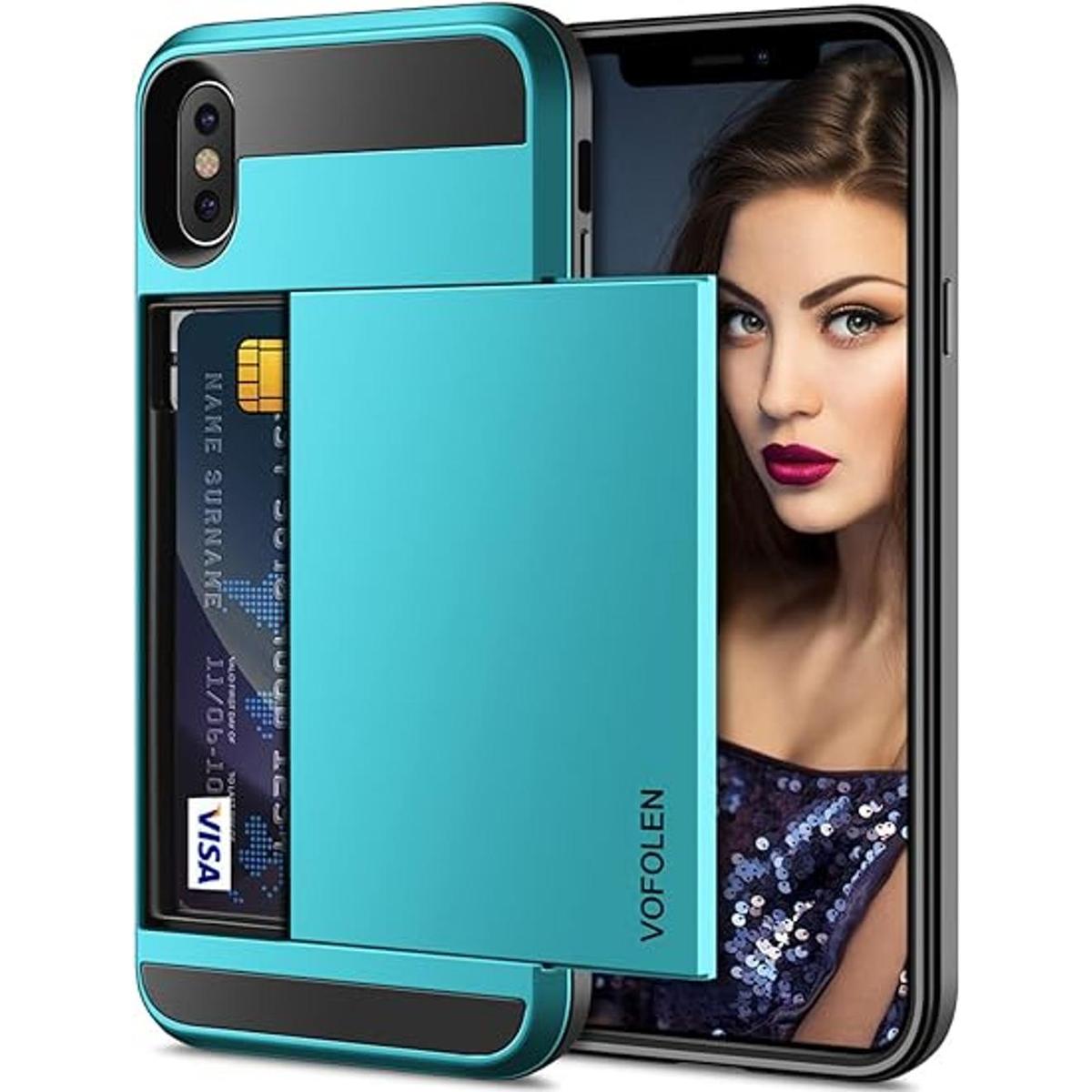 Vofolen Funda para iPhone X iPhone XS tarjetero para