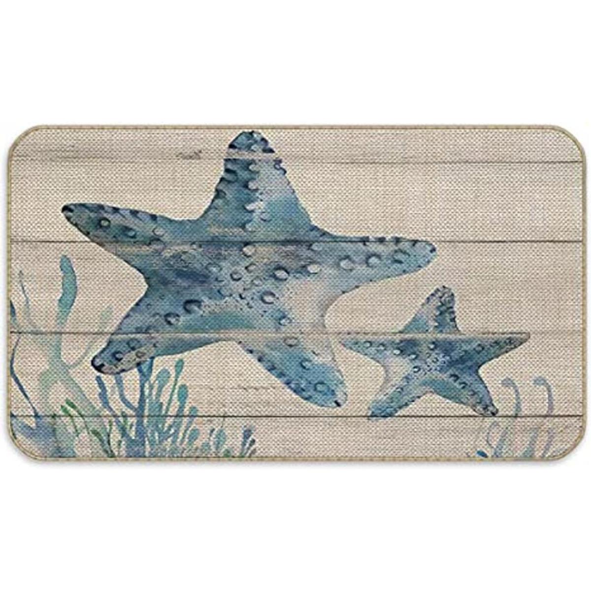 Felpudo con temática de estrella de mar para entrada