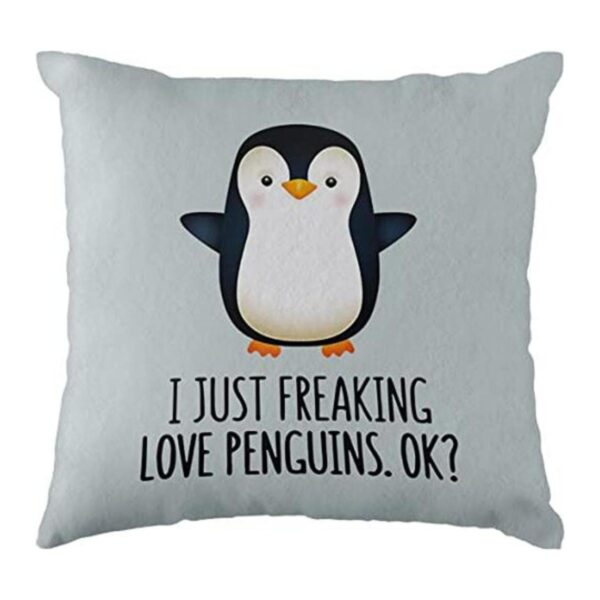 Funny Penguin Love Funda de almohada decorativa para_1