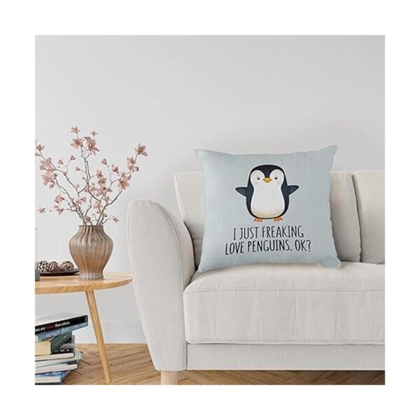 Funny Penguin Love Funda de almohada decorativa para_2
