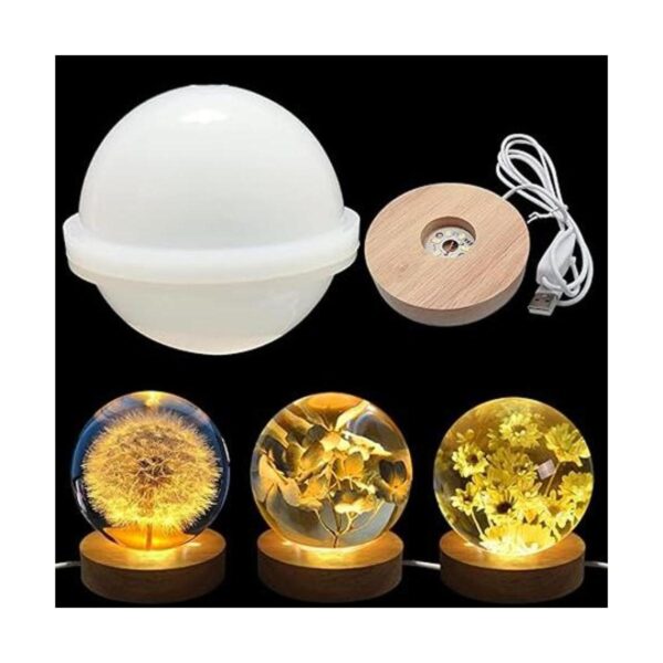 Voaesdk Molde de resina de luz redonda de esfera grande de_1