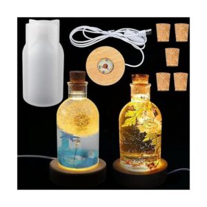 Voaesdk Molde de resina para botella de luz lámpara de_1
