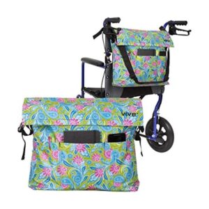 Bolsa para silla de ruedas Estampado de Cachemira Verde_1