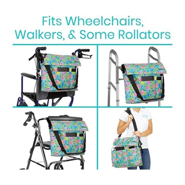 Bolsa para silla de ruedas Estampado de Cachemira Verde_2