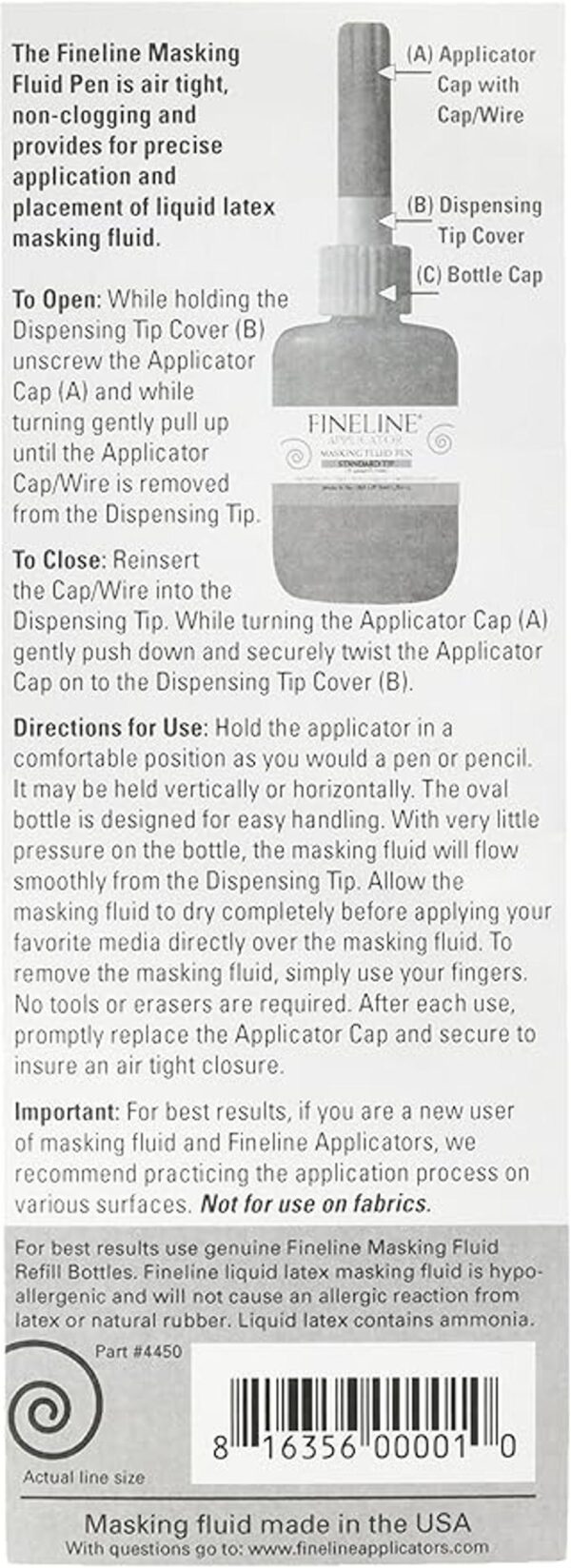 Fineline Applicators Fineline 18ga Std Tip Masking Fluid_2