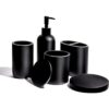 Juego completo de 5 accesorios de baño de color negro_1