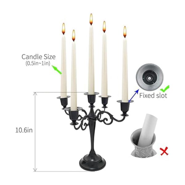 Viscacha Candelabro de metal de 5 brazos_2
