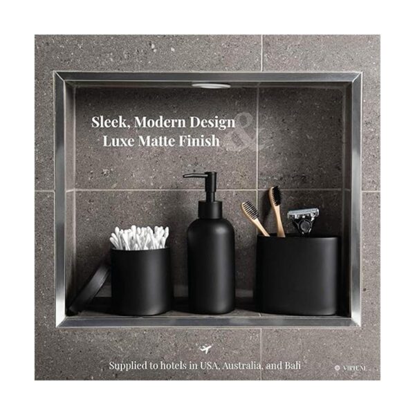 Juego completo de 5 accesorios de baño de color negro_3