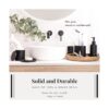 Juego completo de 5 accesorios de baño de color negro_4