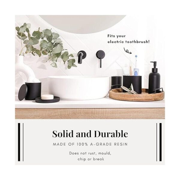 Juego completo de 5 accesorios de baño de color negro_4