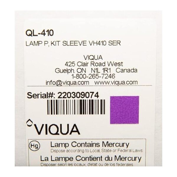 Viqua ql410 lámpara UVcuarzo Sleeve Combo Kit para_2