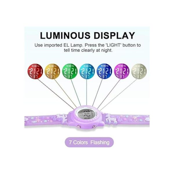 Viposoon Relojes LED impermeables para niños con alarma