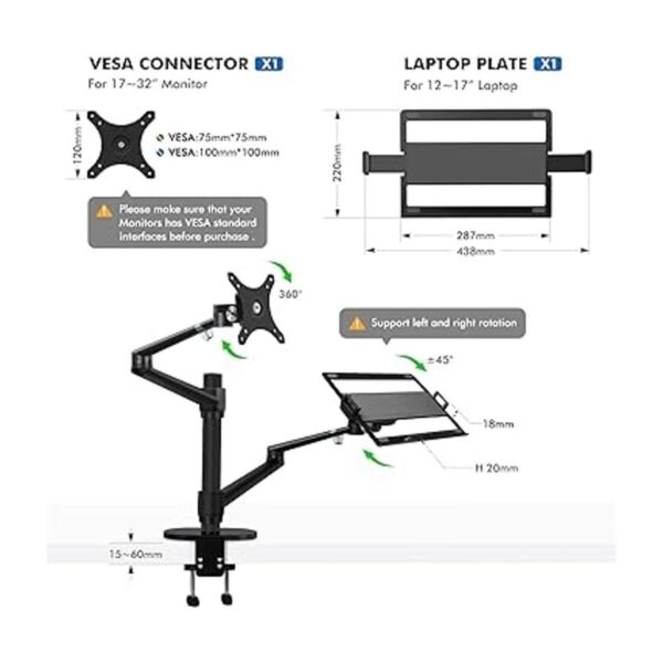 viozon Soporte para monitor y laptop 2 en 1 ajustable de_3