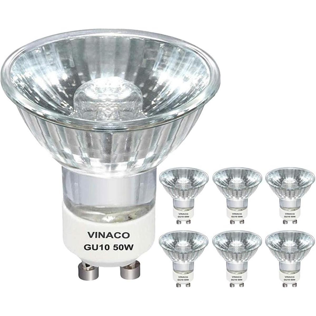 Bombillas halógenas GU10 de 50 W 6 bombillas halógenas
