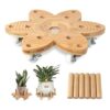 Vigordream Cesta para plantas con ruedas de 14 pulgadas de_1
